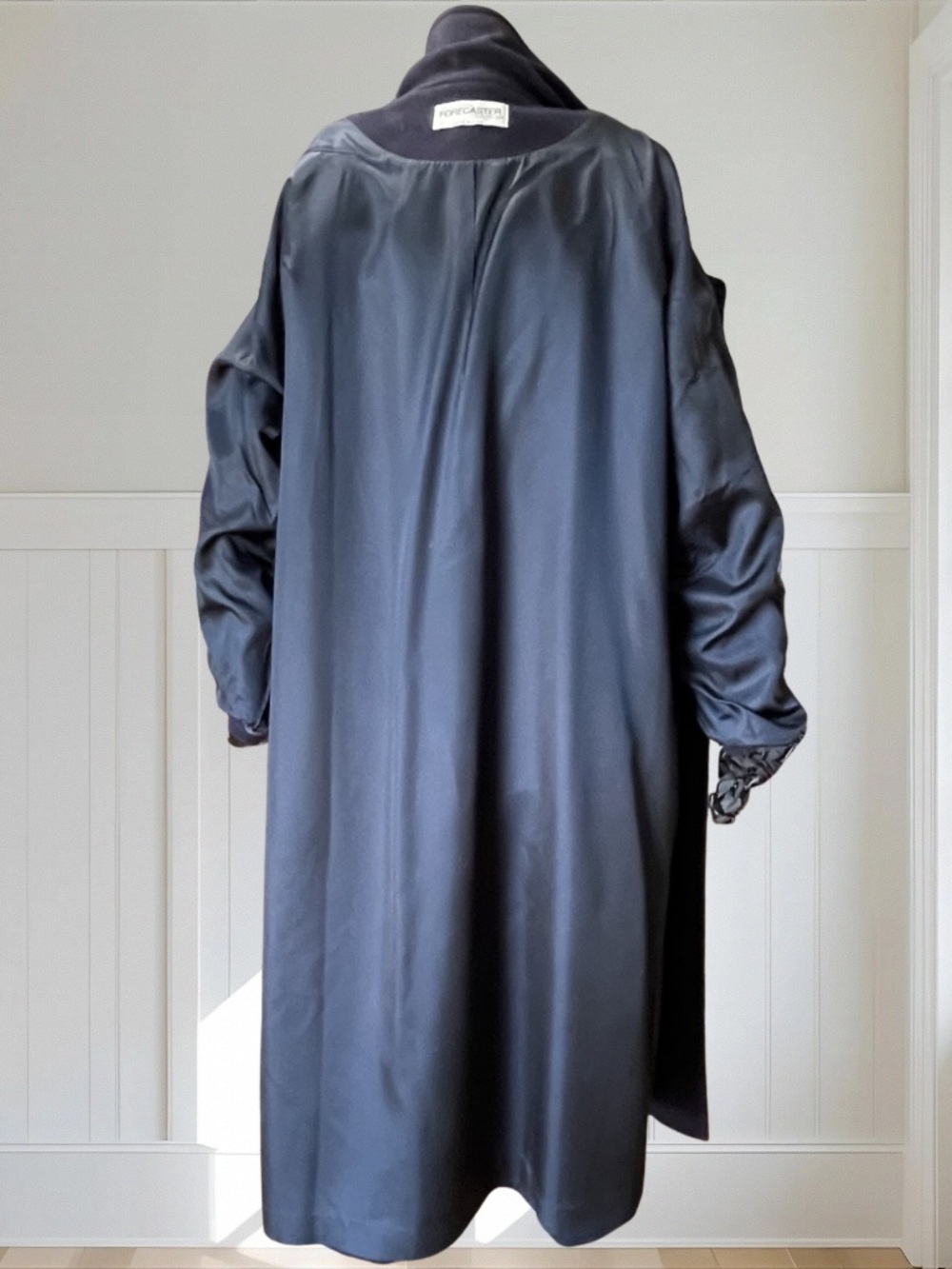 FORECASTER OF BOSTON Women's Vintage Navy 100% Pure Wool Long Coat + Free Gloves - Picture 8 of 16